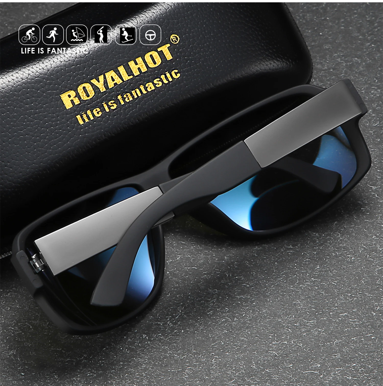 Солнцезащитные очки RoyalHot для мужчин и женщин поляризационные в винтажном стиле квадратной оправе ретро с