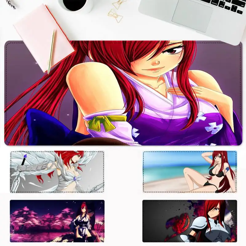 

Large XXL erza scarlet fairy tail Natural Mouse Pad PC Laptop Gamer Mousepad Anime Antislip Mat Keyboard Desk Mat For Overwatch