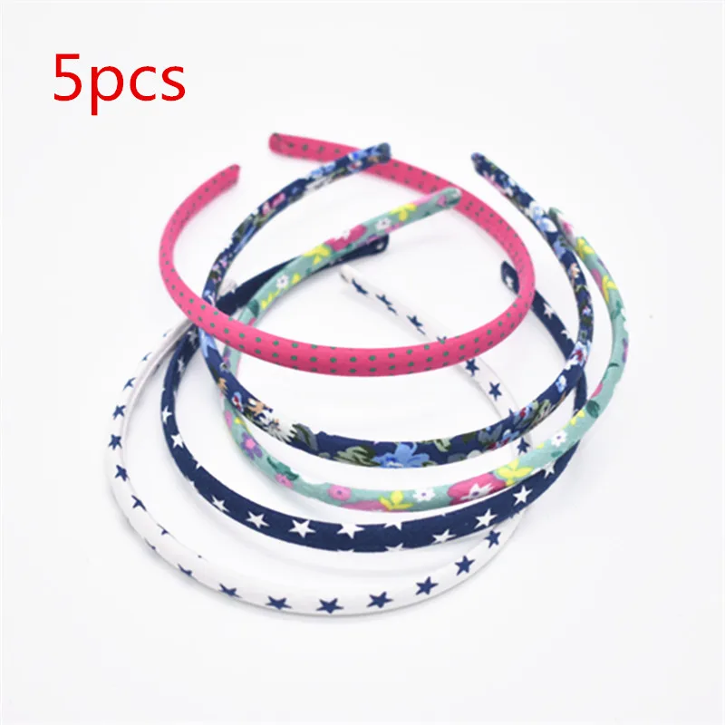 5 шт. детская Милая повязка на голову с принтом ткань для девочек лента волос из