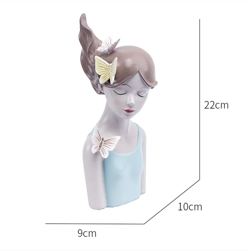 

NORTHEUINS 22cm Resin Butterfly Girl Figurines Fluttering Hair Beauty Statues Creative Modern Sculpture Home Decor Accessories