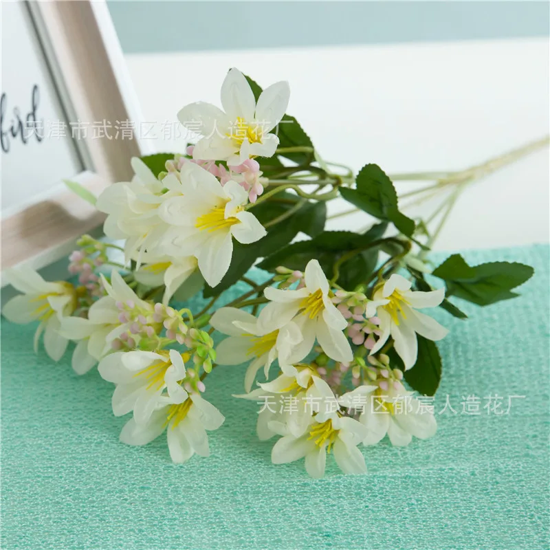 

5pcs/lot 18 heads lily artificial flower home decor wedding display lily silk flores fake bouquet decorative flower branch