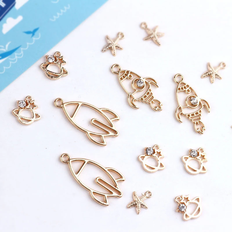 10 шт. модные корейские серьги в виде звезды астронавта из сплава для женщин