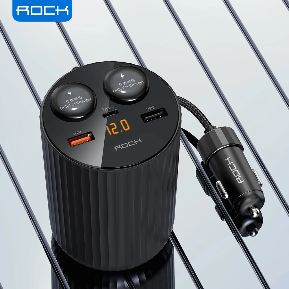Зарядное устройство ROCK в прикуриватель с двумя USB портами 5 А 4 0 ВТ|Зарядные