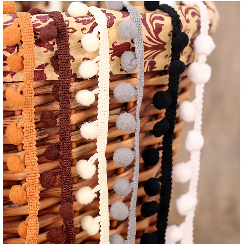 2-10 Yards Pom Trim Ball 12mm MINI Pearl Pompom Fringe Ribbon Sewing Lace Kintted Fabric Handmade DIY Craft Accessories | Дом и сад