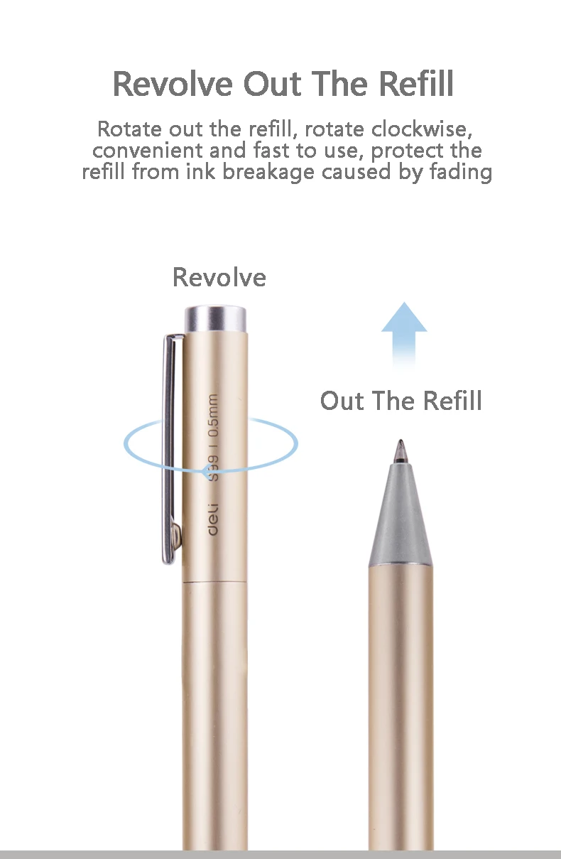 Металлическая вращающаяся гелевая ручка Deli ручки для подписей 0 5 мм деловые и