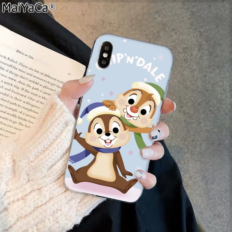 A15 MaiYaCa милый мультфильм белка чип 'Н' Дейл черный чехол для телефона iphone 11 pro 8 7 66S Plus X XS MAX 55S SE XR чехол - Цвет: A15