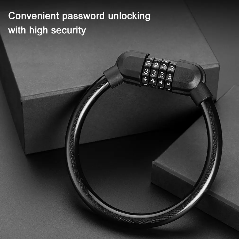 

Bicycle Lock Four-digit Password Lock Mountain Security Lock Portable Ring Lock Bicycle Accessories MTB Anti-theft Bike Lock