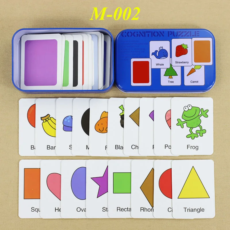 M-002 Shape style Пазл детские игрушки для детей, карточки, бумага, совпадающая игра, когнитивные карточки, автомобиль, фрукты, животные, жизнь, набор, пара, отрезная игрушка - Цвет: M-002 Shape style