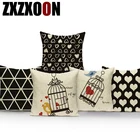 Клетка для птиц в скандинавском стиле, полиэстеровый диван с геометрическими полосками и волнами для гостиной