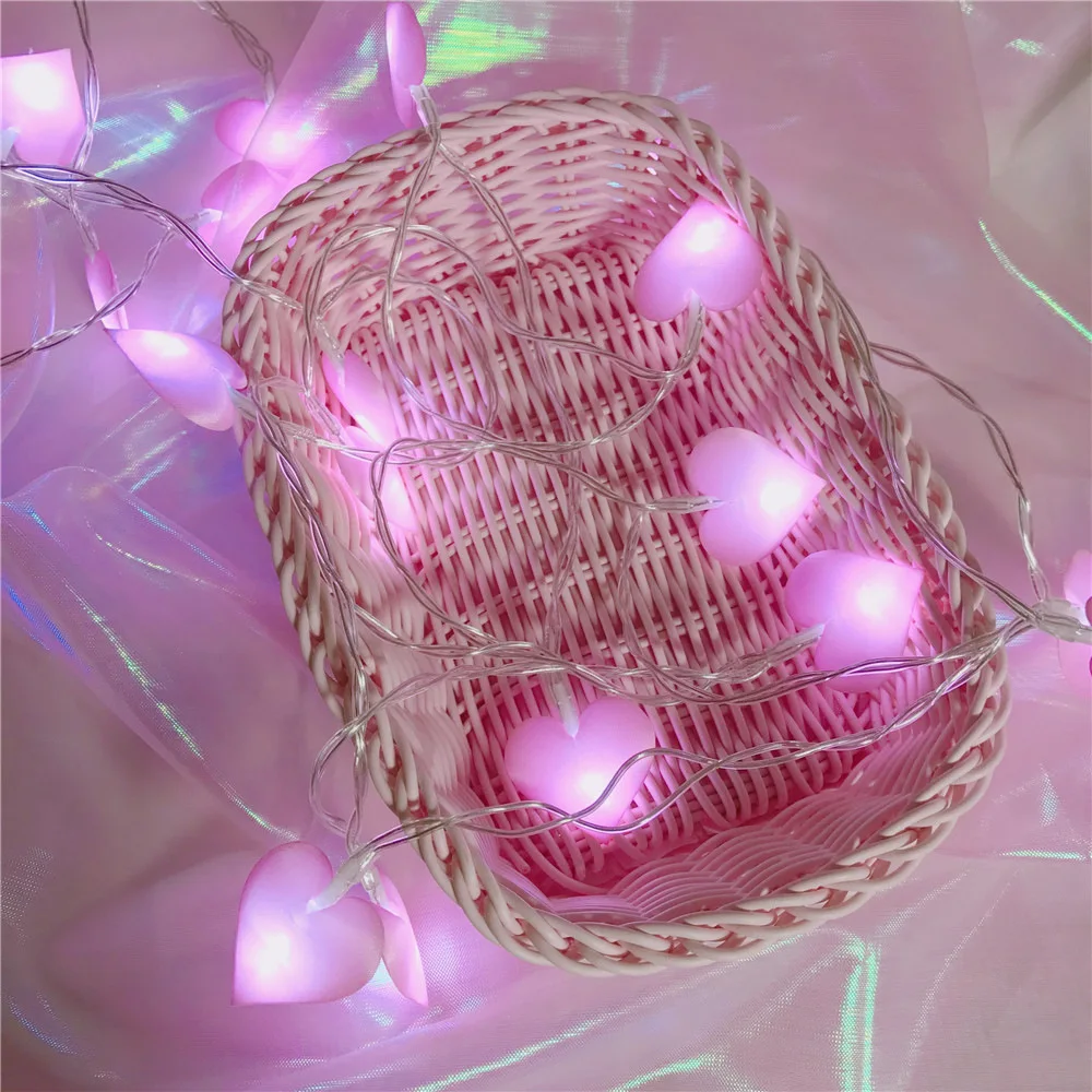 

LED Garland Cotton Love String Lights 1M 3M Romantic Lights for Valentine's Day Holiday Wedding party bedroom Decoration