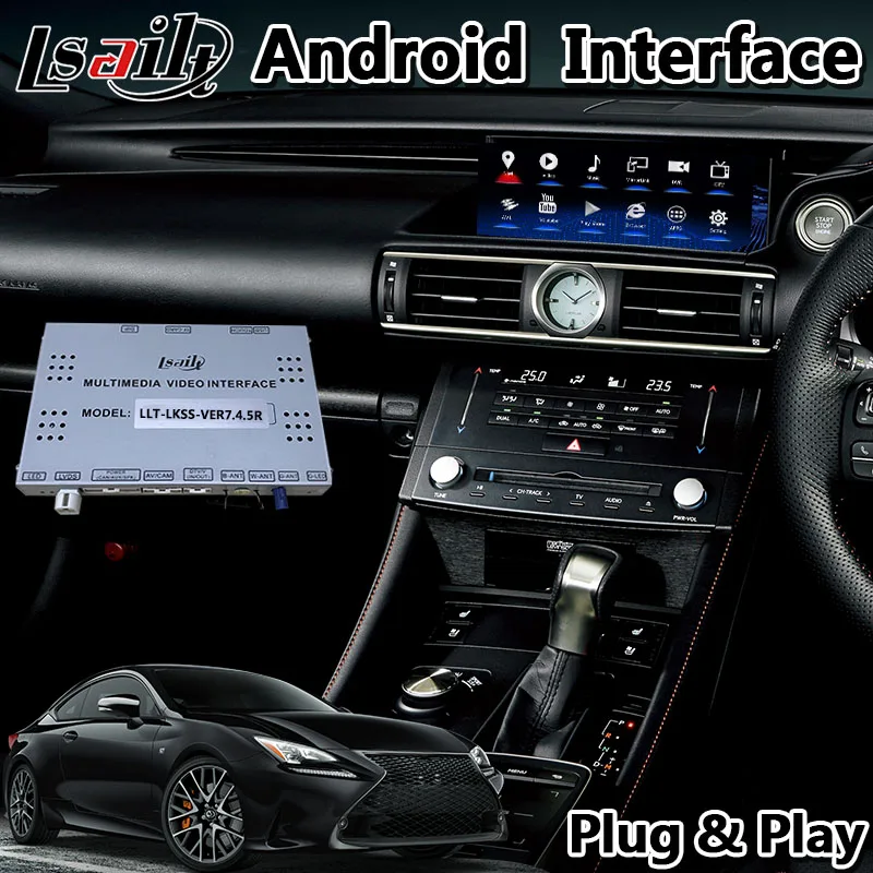 Автомобильный видео интерфейс Lsailt Android для Lexus RCF RC300h RC300 RC 2018 2020 тачпад модель с GPS