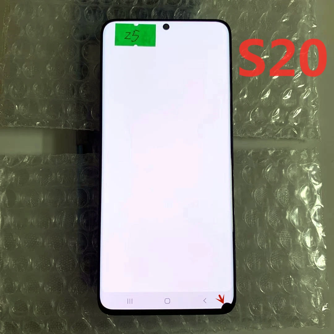 Pantalla t&aacute;ctil Original para Samsung Galaxy S20 LCD G980, G980F, G980DS, con Marco, digitalizador con l&iacute;nea o con puntos negros-4