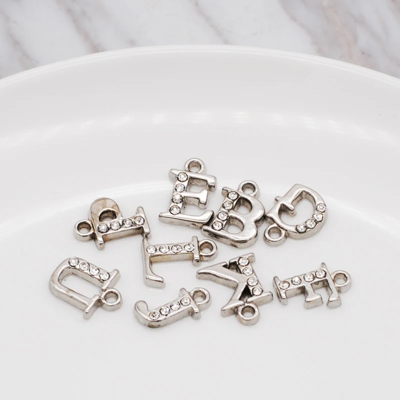 26 шт./лот Новинка KC Золотой Цвет A-Z буквы алфавита Шарм со стразами подходят для