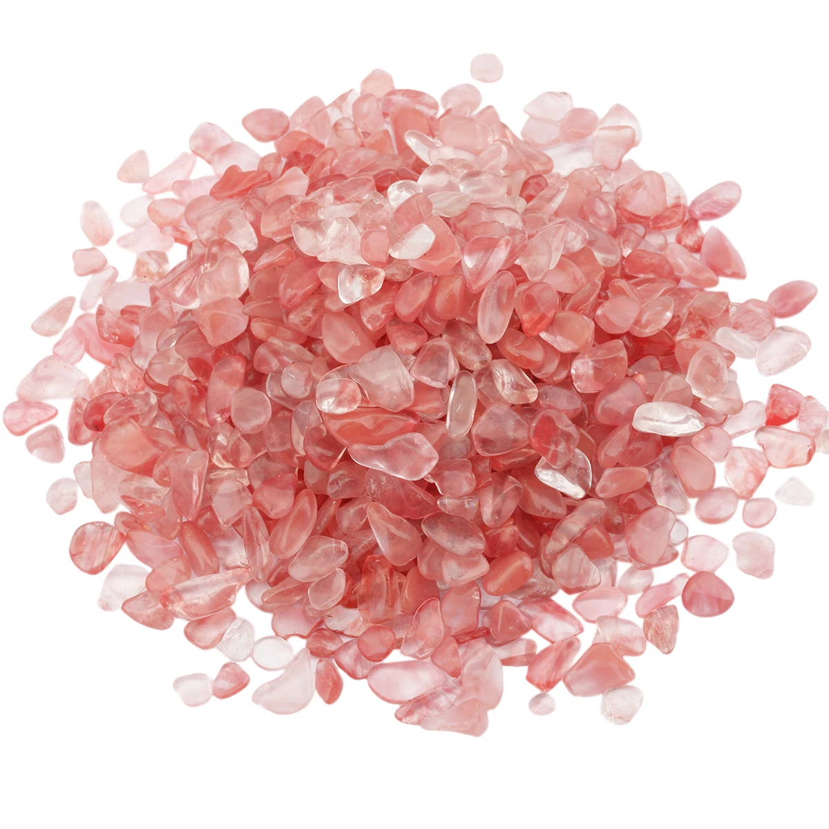 460g Cherry Quartz Crystal Tumbled Stone Chips Crushed Pieces Irregular Stones Beads Jewelry Accessory For Making Decoration