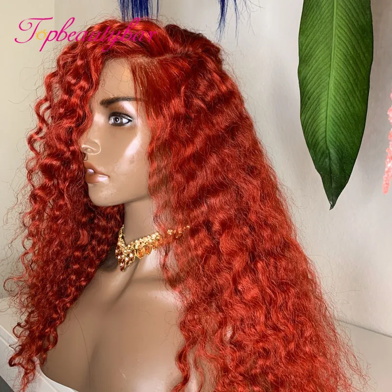 Красного цвета вьющиеся парик Выделите Синтетические волосы на кружеве al