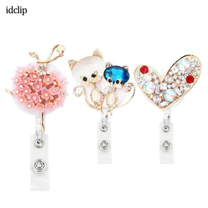 Idclip 3PC Lot Animal ID Retractable Badge Holder with Alligator Clip Cord Reel Fox Dress Girl Horse Style