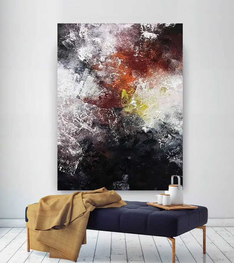 

Large Abstract Painting,Original Painting Large Paintings,above bed decor,oil hand painting,large interior decor Free Shipping