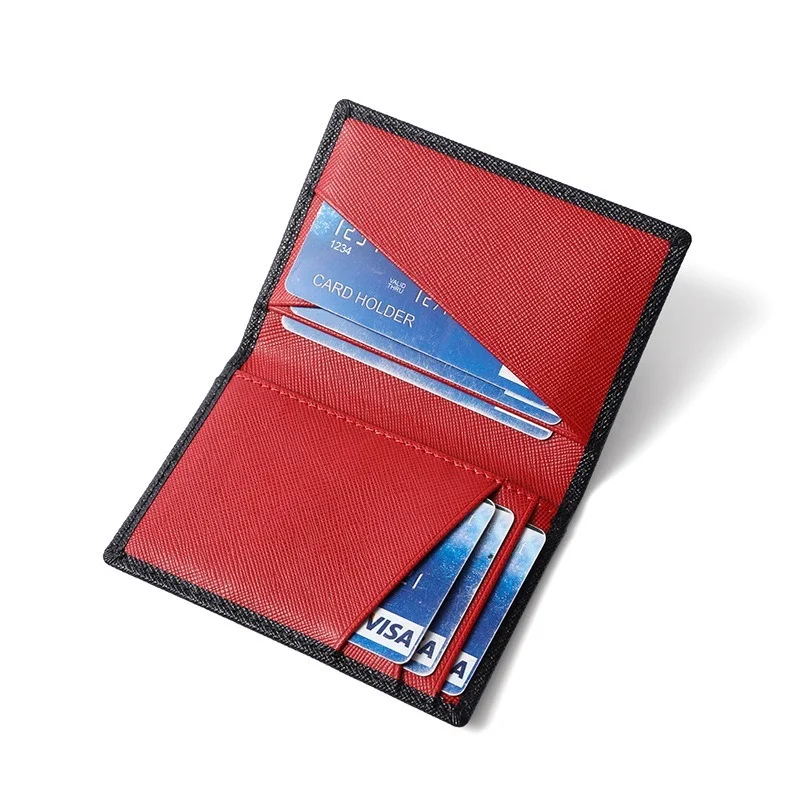 2022 Latest Men Card Wallet Cross Leather Bifold Business Ultra-thin Card Holder Business Card Credit Holder Ladies