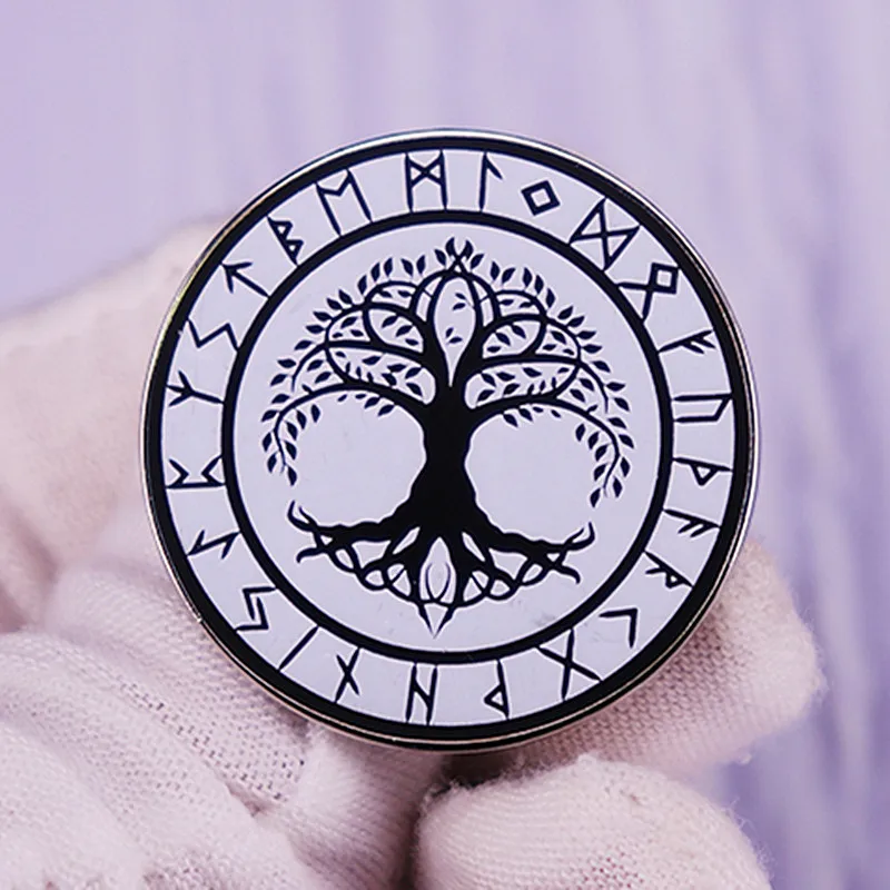 Эмалированная брошь с изображением Древа Жизни викингов металлические значки