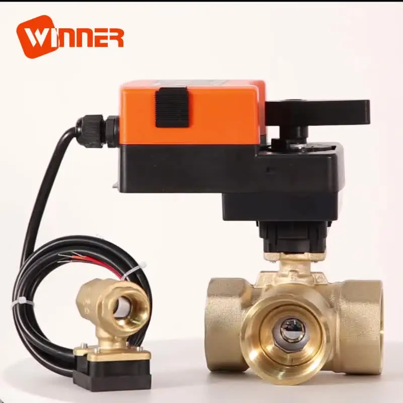 

24VAC/DC 3 Wires WVA4- Series Manual ON/OFF Control Valve Electric Actuator Brass Ball Valve