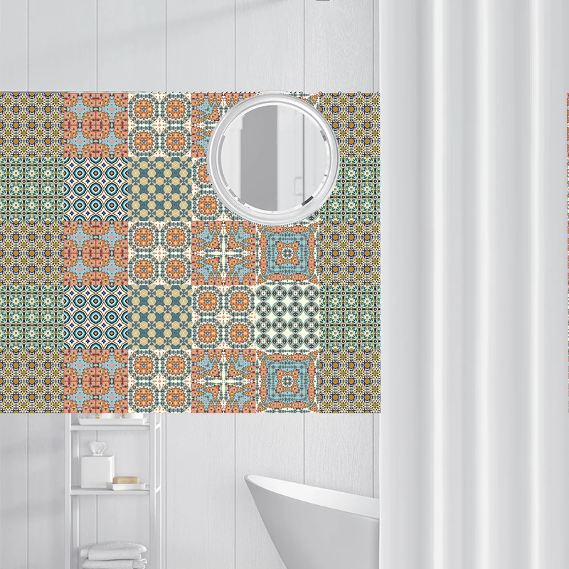 

DIY Mosaic Wall Tiles Stickers Waist Line Wall Sticker Kitchen Adhesive Bathroom Toilet Waterproof PVC Wallpaper