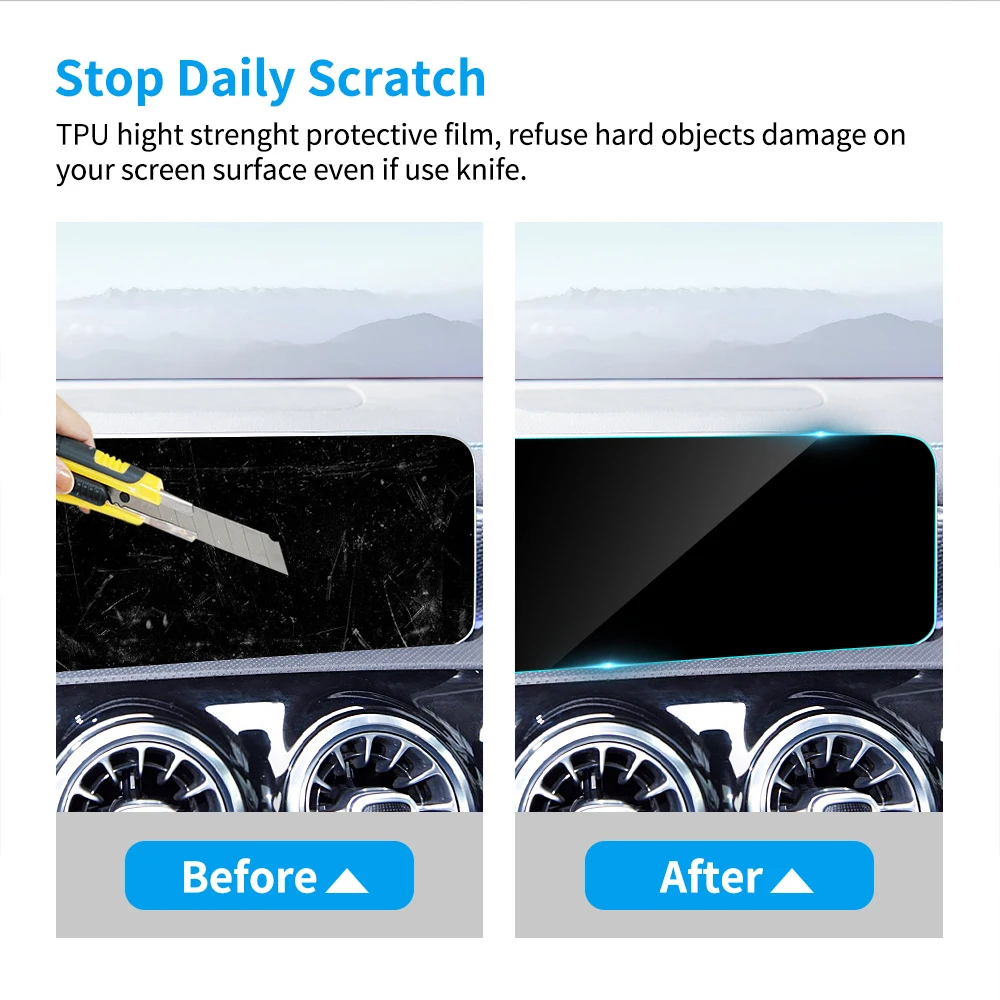 Автомобильная защита для экрана из ТПУ с GPS навигацией Mercedes W204 W205 X253 W219 W166 X166 W447 C V