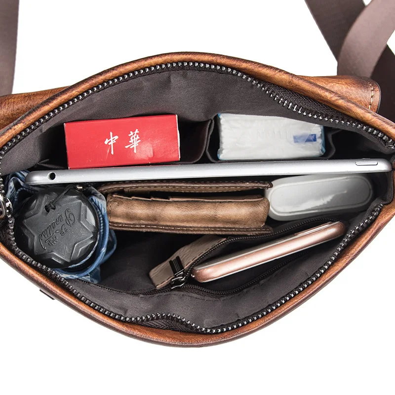 

YourSeason Men Business Solid Color Shoulder Crossbody Bags 2021 Vintage Cow Leather Casual Man Messenger Bag