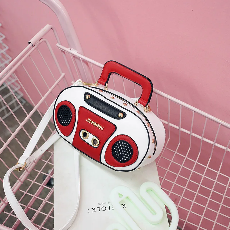 

2021 New Fashion Korean Personality Creative Ladies Shoulder Bag Cute Radio Diagonal Female Bag Small Square Bag