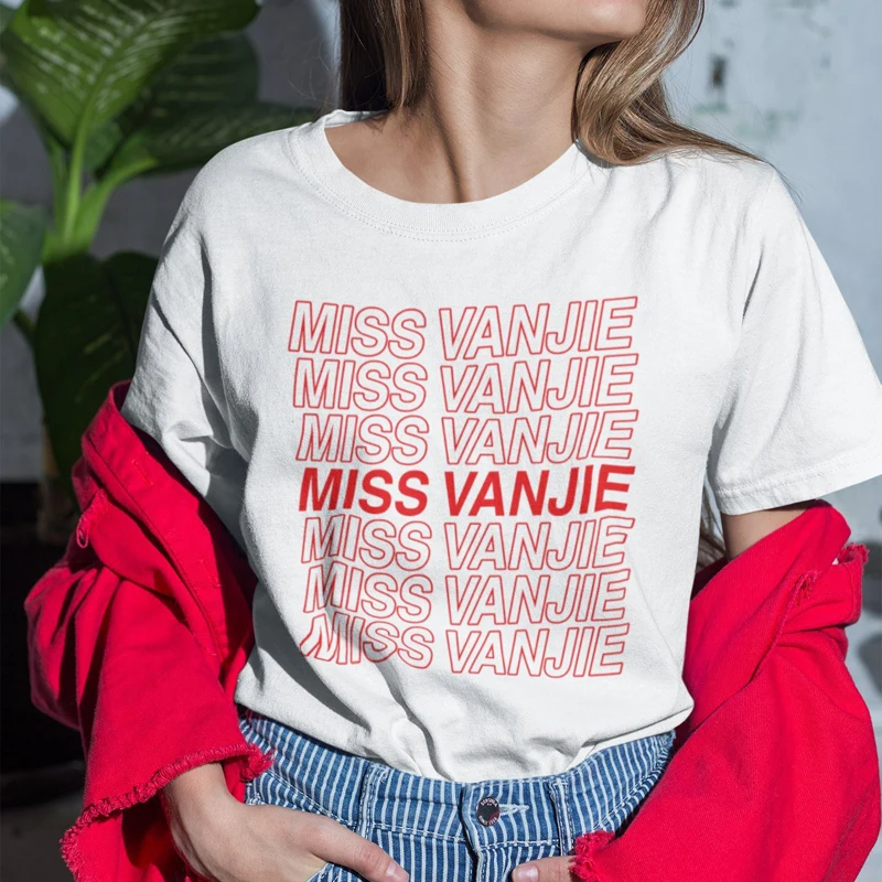 Футболка Miss Vanjie RuPaul's Drag racing Miss Vanjie женские забавные печатные буквы Harajuku tumblr Топы в готическом стиле Poleras Mujer - Цвет: Бежевый