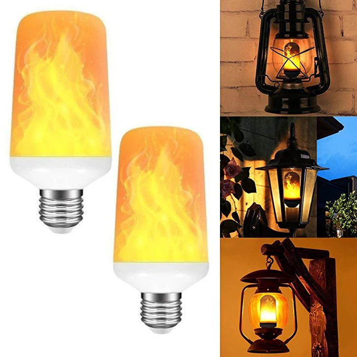 

3/4 Mode E27 Flame Effect Bulb Dynamic LED Lights for Festival Hotel Restaurant Party Table Wall Outdoor Street Light Decor Lamp