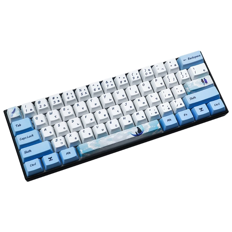 

73 Key Dye Sublimation Keyboard Keycap PBT OEM Profile Keycap For GH60 GK61 GK64 090F