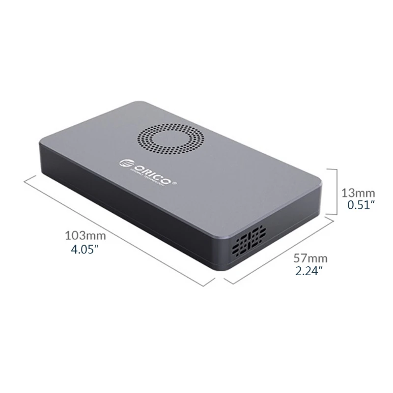 594a orico m2 mobile hard disk enclosure m 2 nvme to type c self cooling solid state ssd hdd box with built in fan 900mbs free global shipping