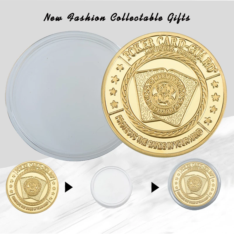 Новый Poker Card Guard защита рук металлический жетон монета с пластиковой крышкой