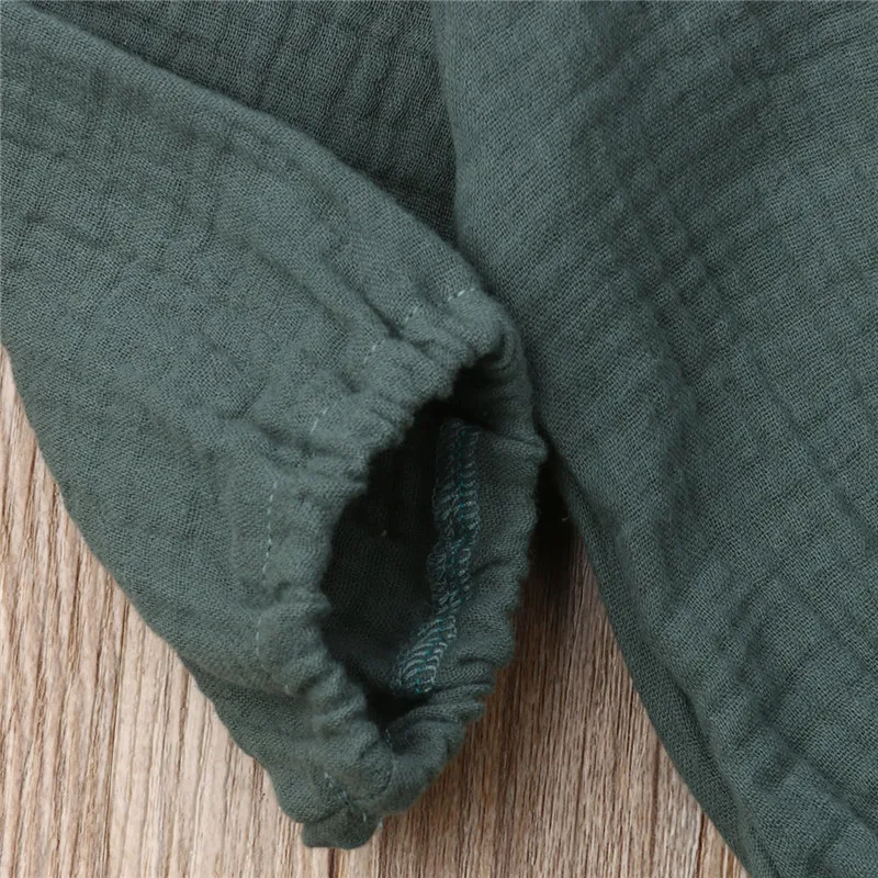 Мягкие боди из хлопка и льна для новорожденных маленьких девочек однотонные