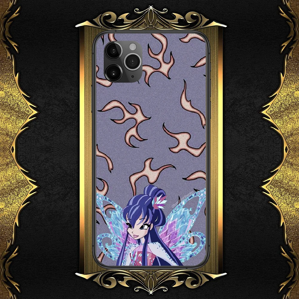 

Girl Winxs Cute Clubs Elves Phone Case Cover Hull For iphone 5 5s se 2 6 6s 7 8 12 mini plus X XS XR 11 PRO MAX black pretty
