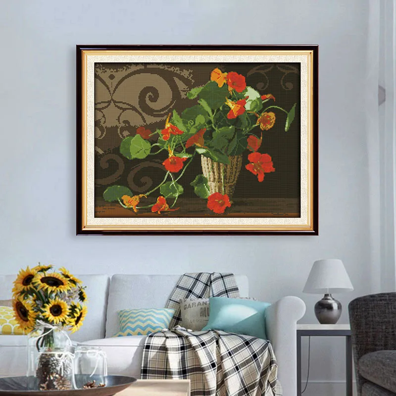 Набор для вышивки крестом Утренняя слава китайские цветы 14 карат | Дом и сад