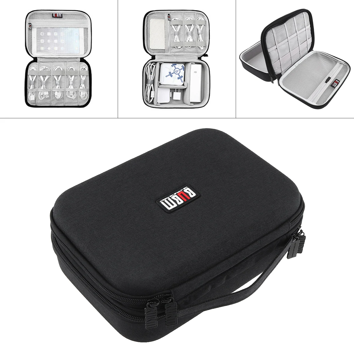 Черная двухслойная ударопрочная портативная дорожная многофункциональная