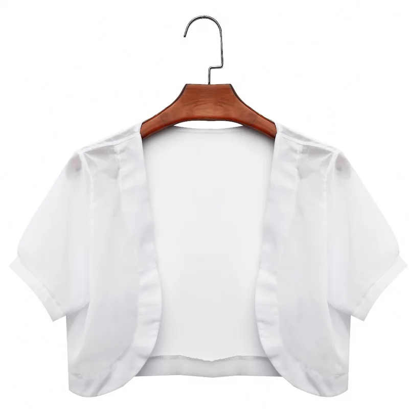 

Women Cardigan 2021 Short Sleeve Shrug Bolero Casaco Feminino Slim Woman Open Chiffon Womens Sweaters Outerwear