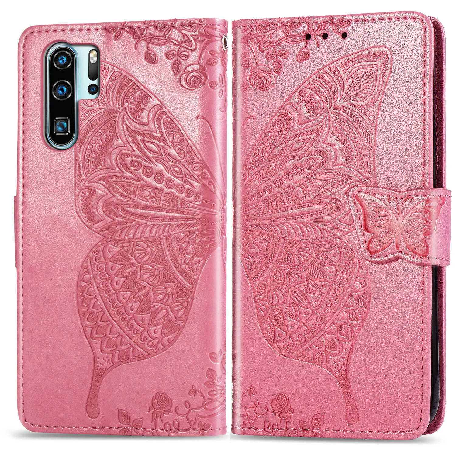 Кожаный чехол книжка с бабочкой для Huawei P20 lite P30 Pro Y7 Y9 2019 телефона Honor 20 s 8A 8C 7C 7A 10i 10