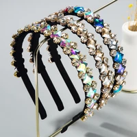 baroque jeweled headband women wedding bride crystal hairband rhinestone bezel elegant hair accessories glass drill headwea