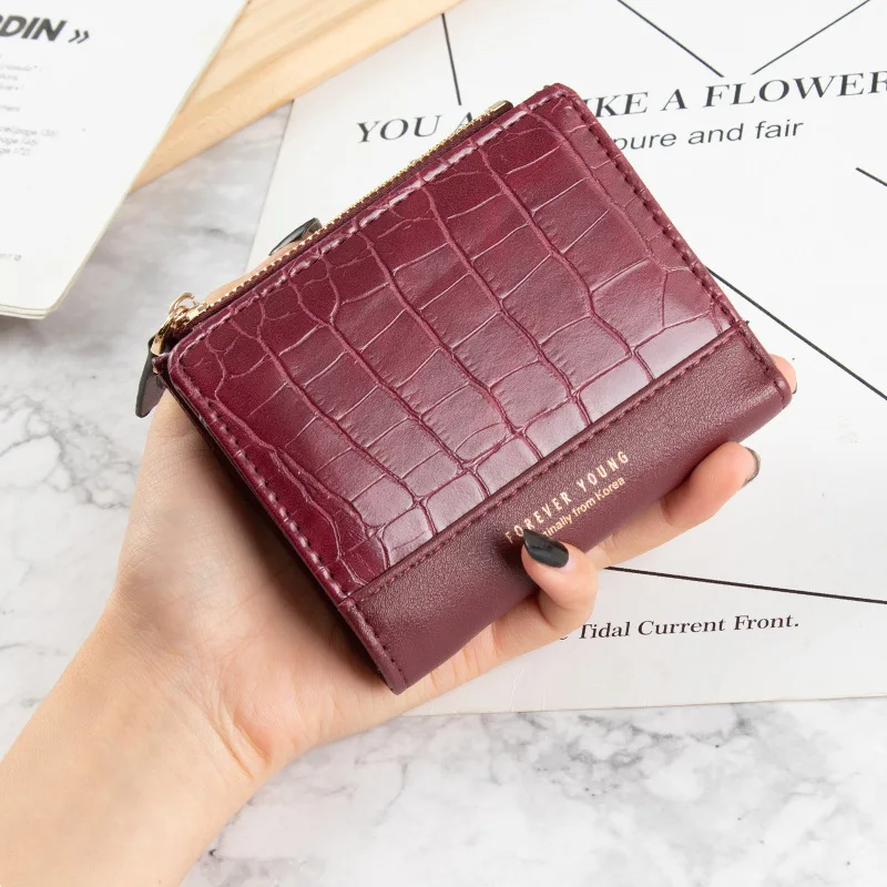 

Small Women's Wallet Female Crocodile Pattern Zipper Coin Purses Luxury Designer Card Holder Clutch Ladies Money Bags Handbags