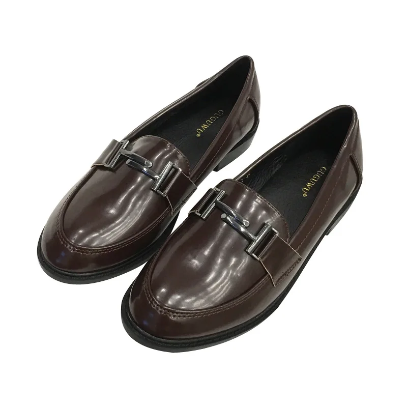 

All-Match Women Shoes Autumn Oxfords Round Toe Female Footwear Casual Sneaker Loafers With Fur Modis Black Flats Fall Leather Ne