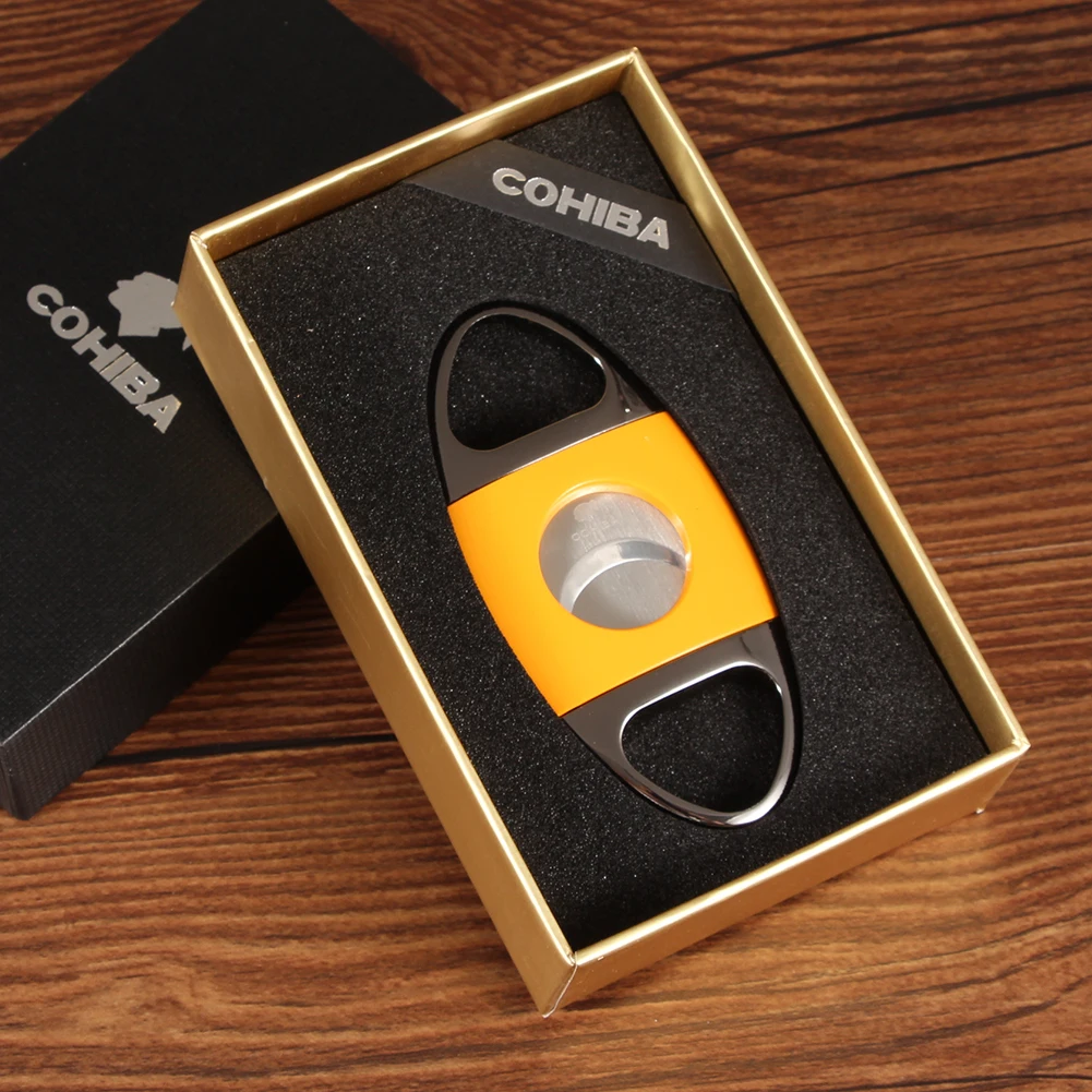 COHIBA Карманный Каттер для сигар из нержавеющей стали гильотина роскошные