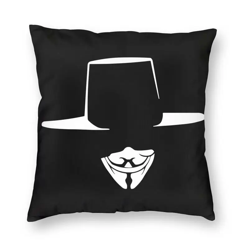 

Cool V For Vendetta Hacker Square Throw Pillow Case Home Decorative Double Side Print Anonymous Guy Fawkes Cushion Cover for Car