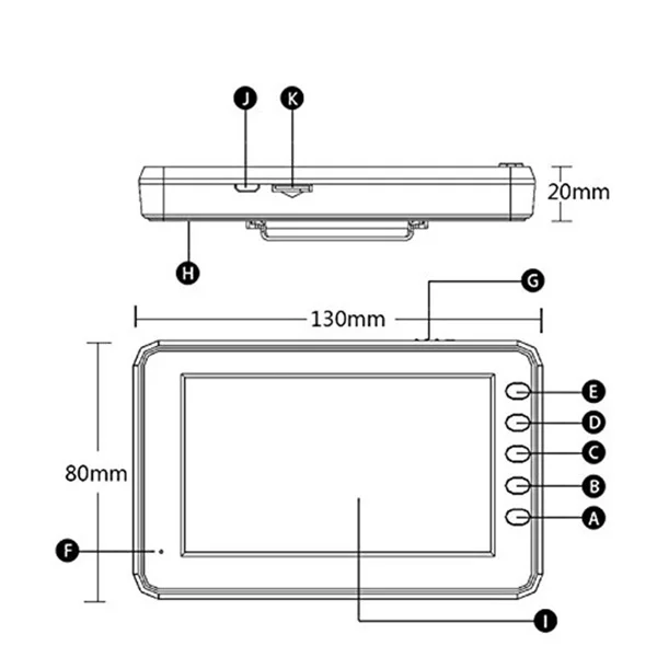 4 3 дюймовый обнаружения движения e “кошачий глаз” с дверным звонком ночное