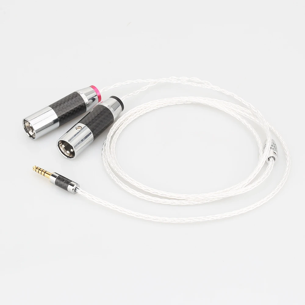 

Audiocrast High Quality HIFI 8 Cores OCC Silver Plated 4.4mm Balanced to Dual 2x 3pin XLR Balanced Male Audio Adapter Cable