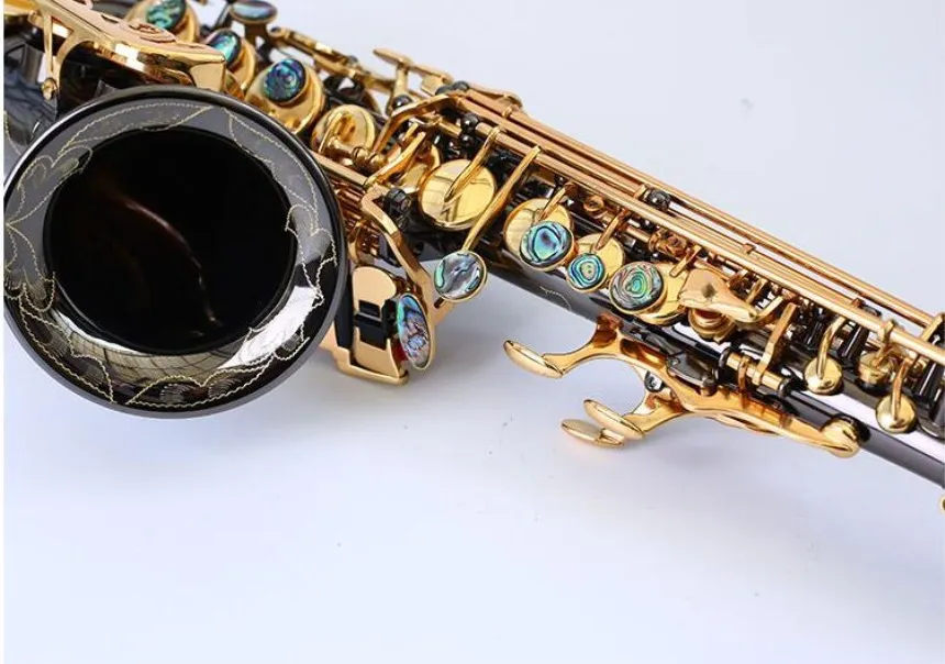 Brass Black Nickel Gold Key Carve Pattern Bb Bend Althorn Soprano Saxophone Abalone Button Buttons Wind Instrument With Case | Спорт и