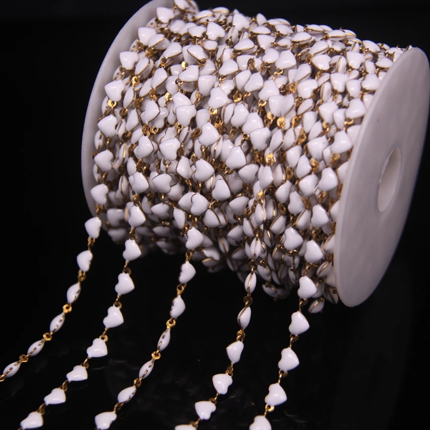 2020New style 5 метров белый светильник в форме сердца из бисера Медные цепочки