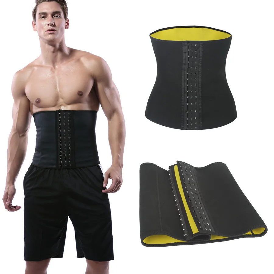 Мужской пояс для похудения тренировочный талии 3 ремня корсет моделирующее белье