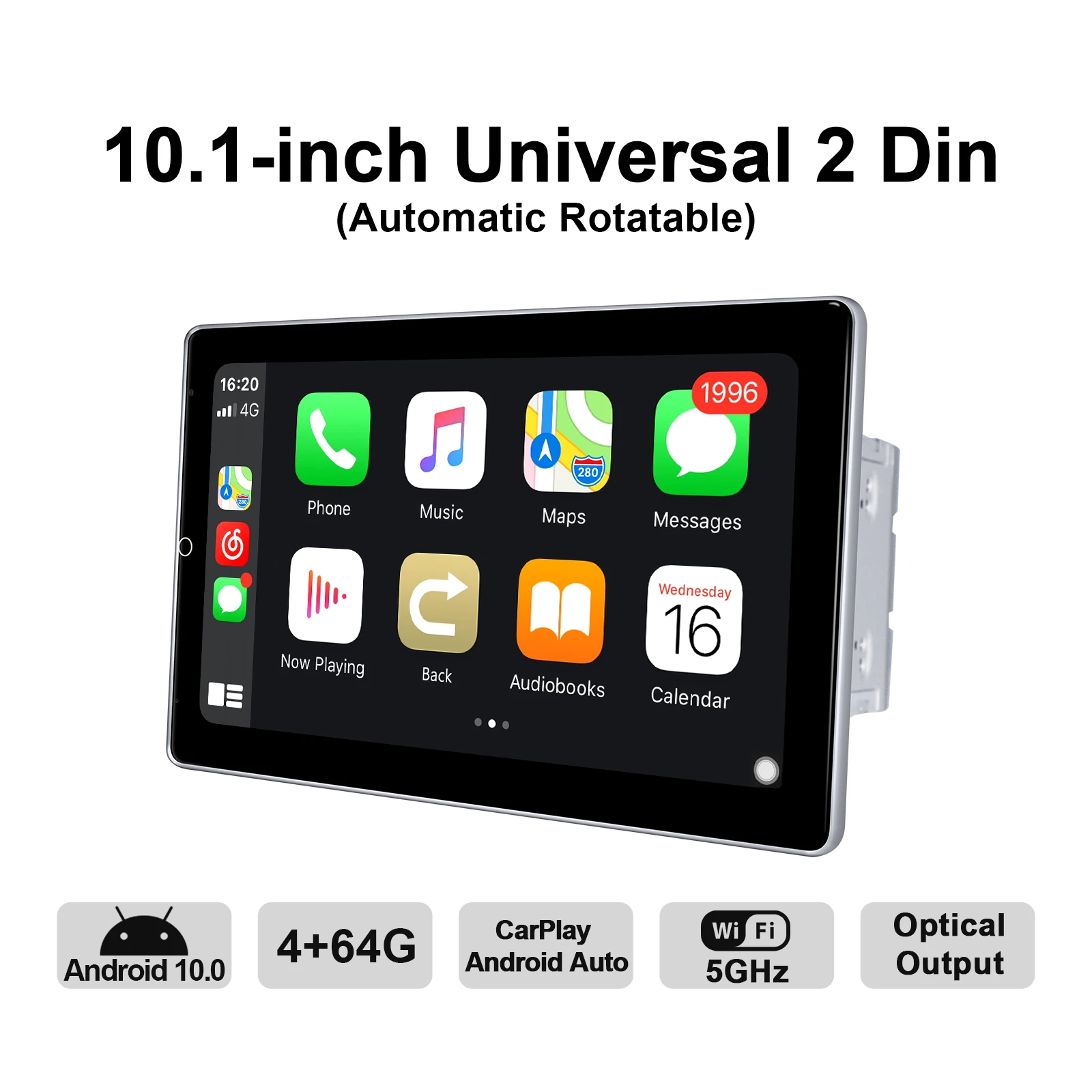 Автомагнитола на Android 10 2 din GPS навигация IPS экран 4 Гб ОЗУ + 64 ПЗУ 1280*720 поддержка